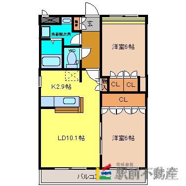 フェリーチェM(2LDK/1階)の間取り写真