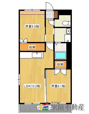 エスペランサA(2LDK/2階)の間取り写真