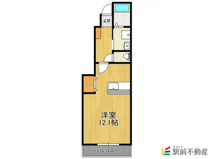 マイクレインA(ワンルーム/1階)の間取り写真