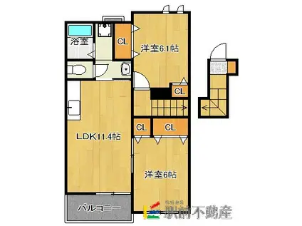 グリーン・ガーデン2(2LDK/2階)の間取り写真