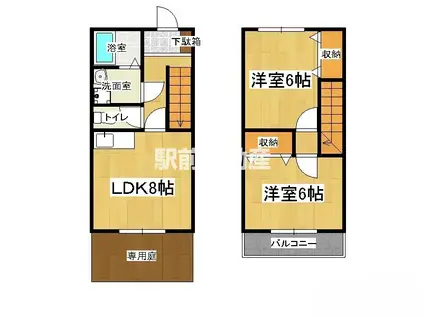 グリーンタウンツムラC棟(2LDK)の間取り写真