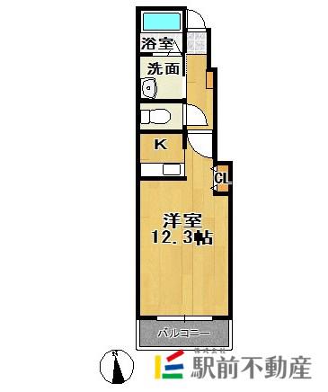 ヴィラ ピアーチェ(ワンルーム/1階)の間取り写真