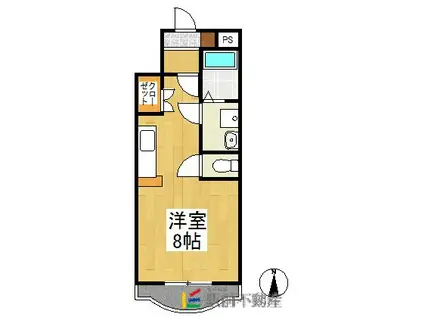 HIROコーポB棟(1K/1階)の間取り写真