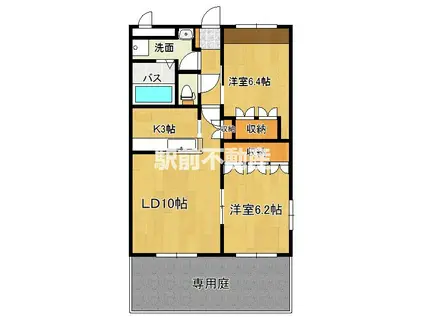 メゾンプレサス(2LDK/1階)の間取り写真