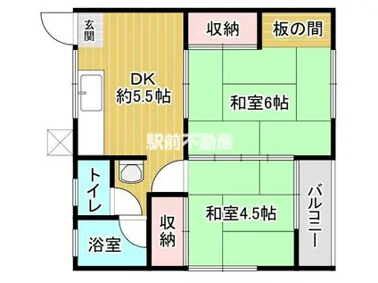 吉野コーポ(2DK/1階)の間取り写真
