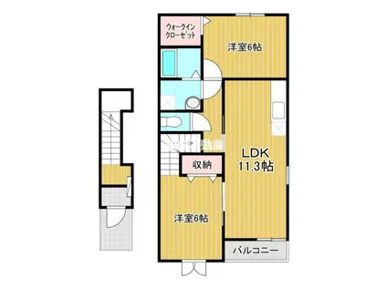 アルド-レ(2LDK/2階)の間取り写真