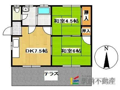 鹿児島本線 銀水駅 徒歩37分 1階建 築39年(2DK)の間取り写真