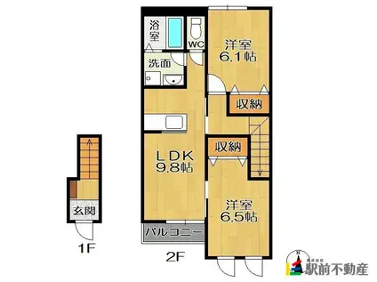 コンフォールネオ(2LDK/2階)の間取り写真