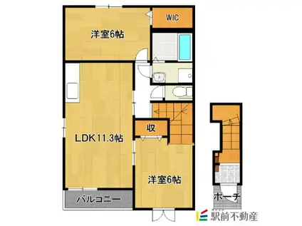 クレールⅡ(2LDK/2階)の間取り写真