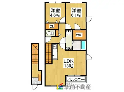 エムズプラザ(2LDK/2階)の間取り写真