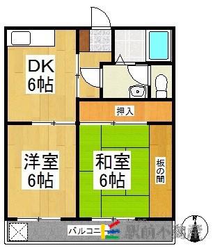 シブヤハイツ(2DK/2階)の間取り写真