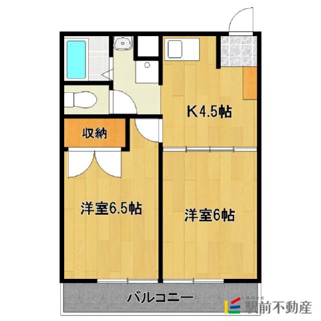 レジデンス田中(2DK/2階)の間取り写真