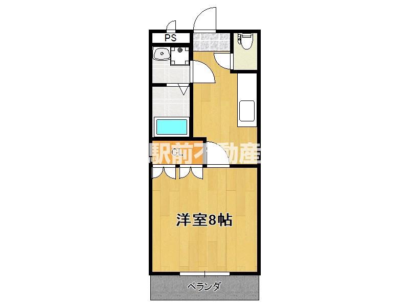 エクセルハイム岩ケ下(1K/2階)の間取り写真