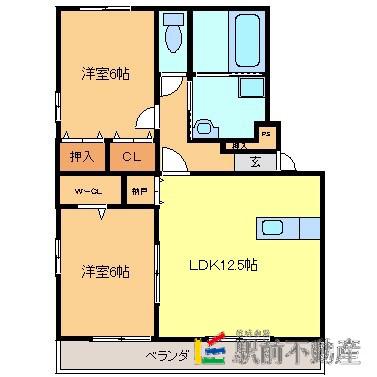 パークハイム黄金(2LDK/1階)の間取り写真
