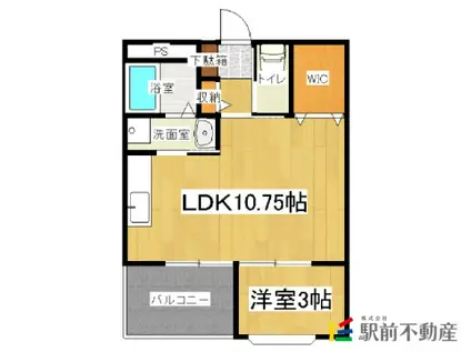 ラウトSENTOSA輝(1LDK/2階)の間取り写真