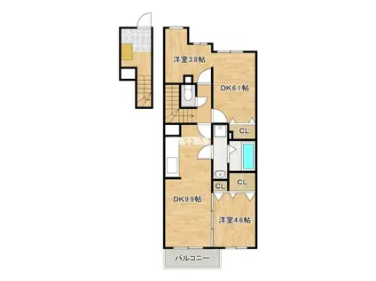 グランデール(2SLDK/2階)の間取り写真