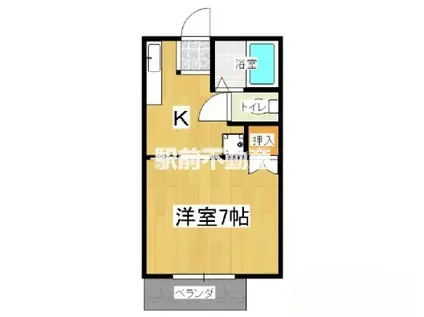 ロードプレイス(1K/2階)の間取り写真