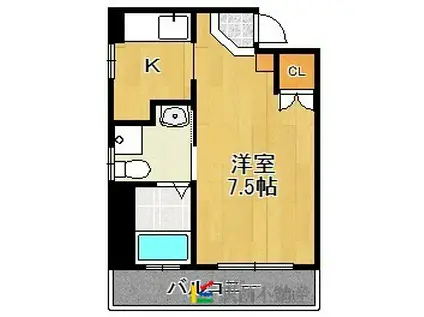 シベール手鎌一番館(1K/2階)の間取り写真