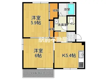 グランドールYAMATO  B棟(2K/2階)の間取り写真