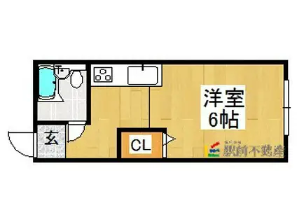 コスモハイツ(ワンルーム/1階)の間取り写真