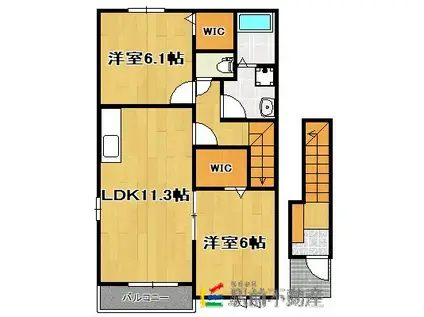 西鉄天神大牟田線 倉永駅 徒歩41分 2階建 築14年(2LDK/2階)の間取り写真