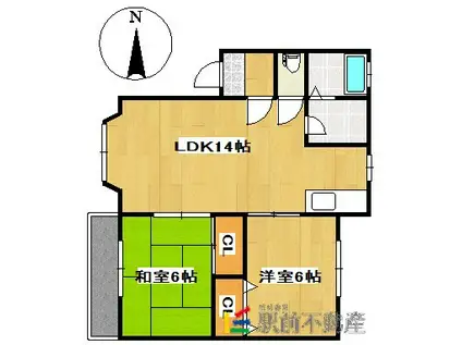 アップル2000(2LDK/2階)の間取り写真