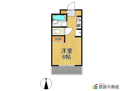 エクセルシオール高砂(ワンルーム/3階)の間取り写真