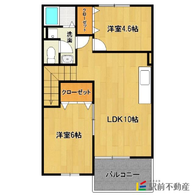 ケント・アヴェニュー壱番館(2LDK/2階)の間取り写真