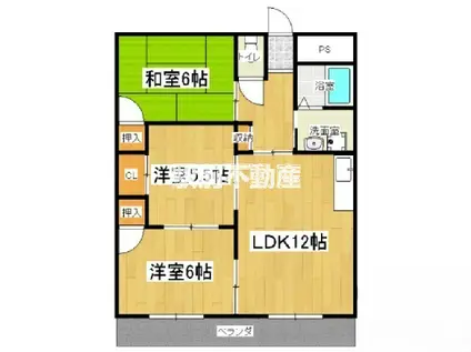 ロイヤルはすわ(3LDK/1階)の間取り写真