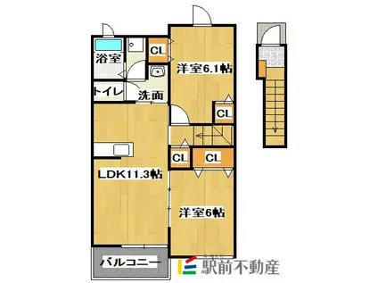 フラン メゾン(2LDK/2階)の間取り写真