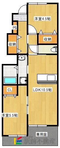ノアース(2LDK/1階)の間取り写真