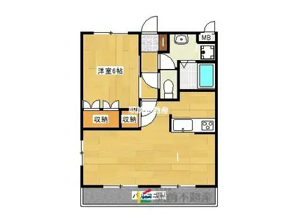 ルーラル高塚(1LDK/2階)の間取り写真