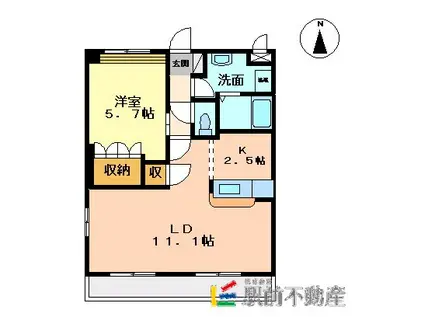ルーラル高塚(1LDK/2階)の間取り写真