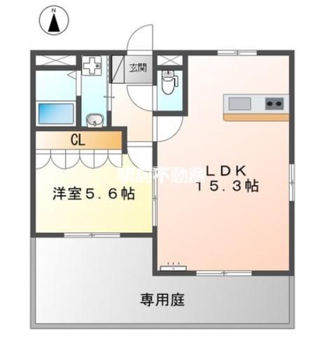 メゾンドショコラ(1LDK/1階)の間取り写真