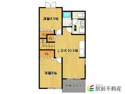 ヴァインガルテン(2LDK/2階)の間取り写真