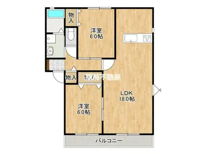 ガネーシア(2LDK/2階)の間取り写真