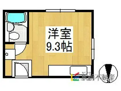 コーポ山口(ワンルーム/2階)の間取り写真