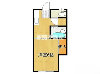 ピュアワールド(1K/2階)の間取り写真