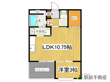 HILLS SENTOSA輝(1LDK/4階)の間取り写真