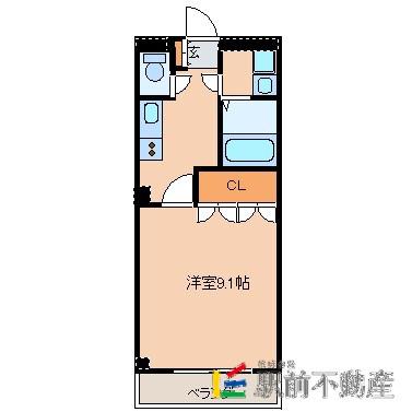 シエスタ(1K/2階)の間取り写真