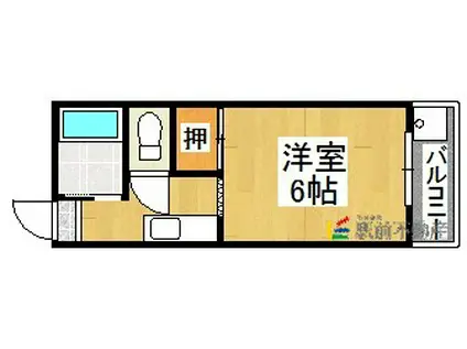 スカイグリーン(1K/3階)の間取り写真