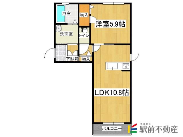 CANNA S(1LDK/2階)の間取り写真