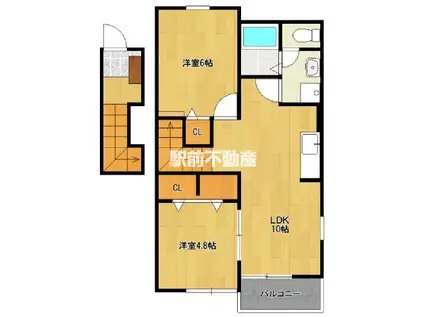 サン・カンナA(2LDK/2階)の間取り写真