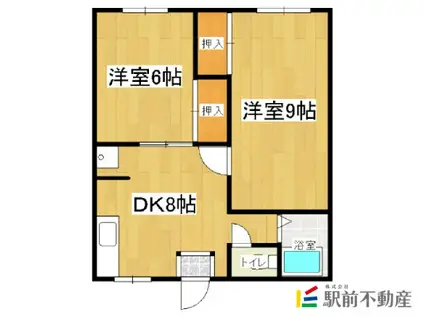 エクセレント翔Ⅱ(2DK/2階)の間取り写真