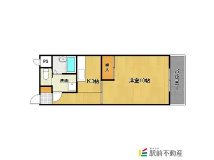 パークハウス一条B棟(1K/1階)の間取り写真