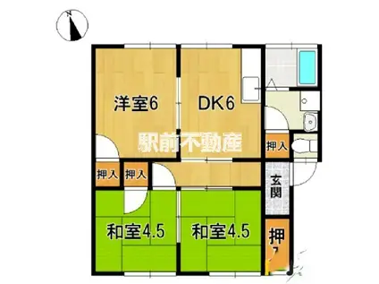 プランドゥ三橋Ⅱ(3DK/2階)の間取り写真