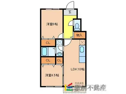 エスポワール(2LDK/2階)の間取り写真