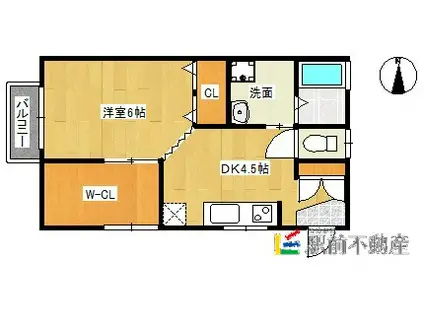 ムツキアパート(1SDK/2階)の間取り写真