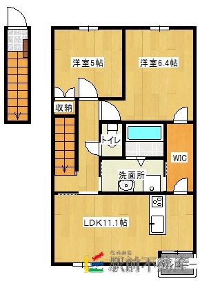 グレース・ヴィラ天領Ⅰ(2LDK/2階)の間取り写真