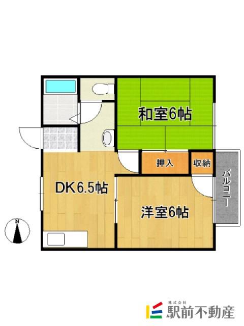 ハウスINUSA(2DK/1階)の間取り写真